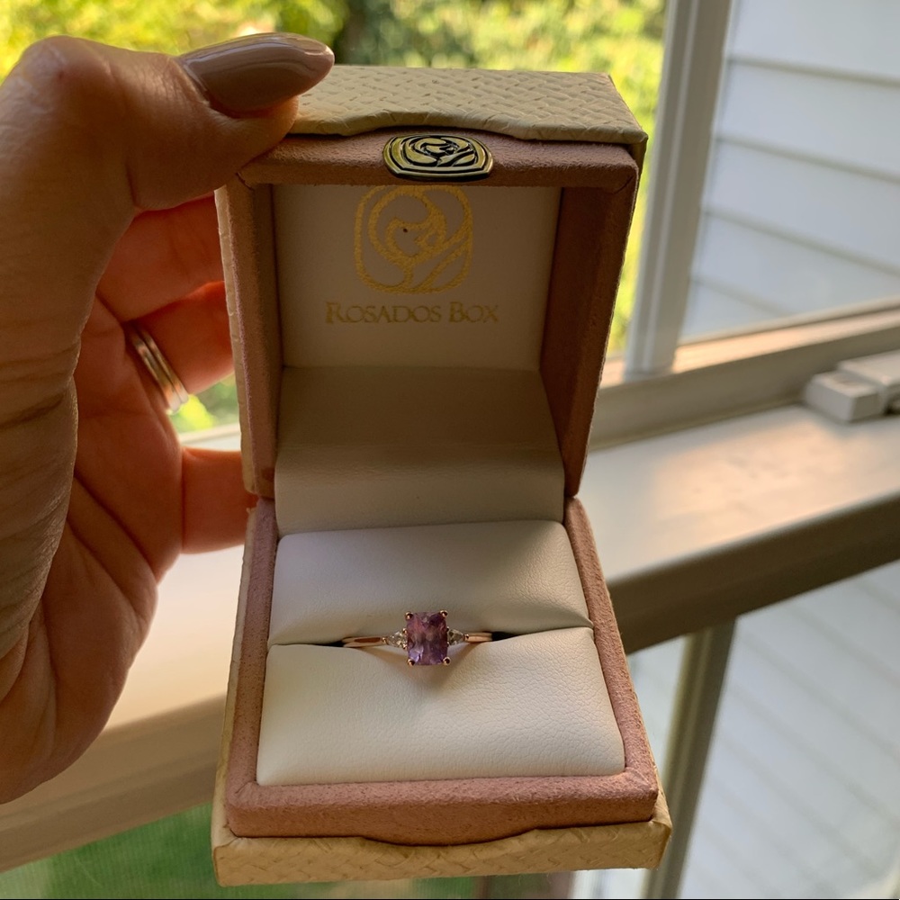 Rosado’s Box Lilac Sapphire and Diamond Rose Gold Ring